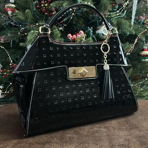 *Proven Authentic* Arcadia Patent Italian Leather Satchel